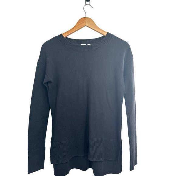 Gap‎ Black Crew Neck Knit Pullover Hi Low Sweater  XS - Picture 1 of 6